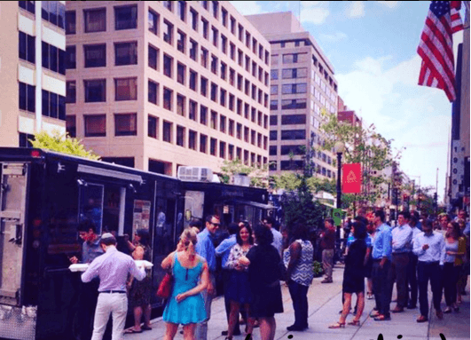 line at the brooklyn sandwich co.